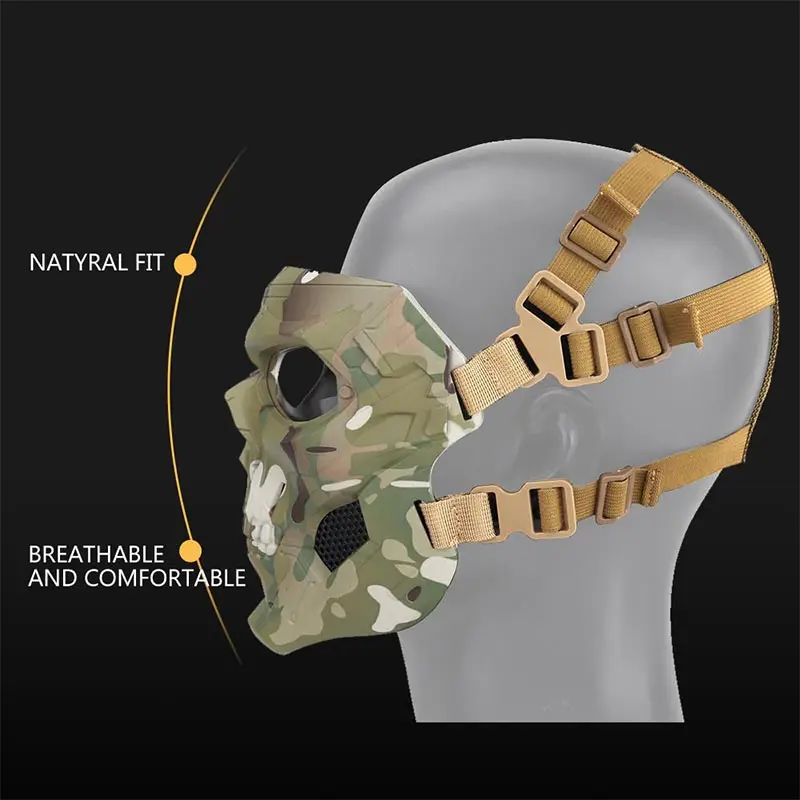 Маска скелет для страйкбола на Хэллоуин защитная маска все лицо косплея