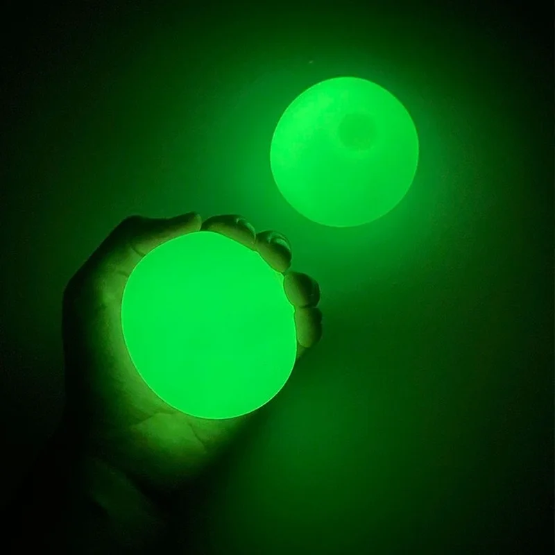 TR YK 45mm luminescent Balls Throw At Ceiling Stick Wall Ball Sticky Target Squash Ball Globbles Balls Balle Kids Toys