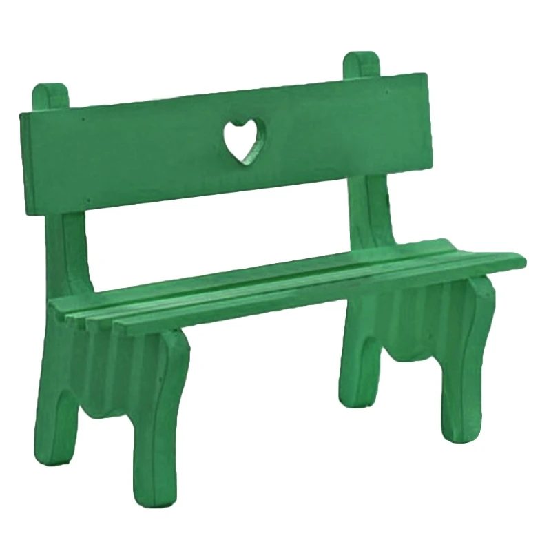

Mini Garden Wooden Chair Bench Model Doll House Decor Photo Props Kids Toys