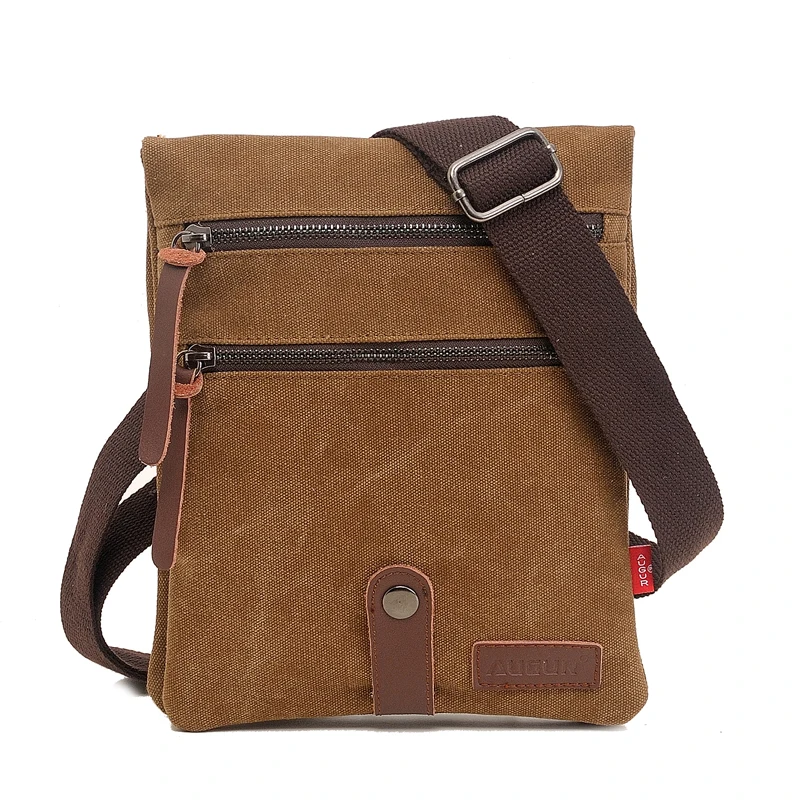 Men Shoulder Bag Canvas Crossbody Shoulder Pack Retro Casual Office Travel Bag Business Messenger Bags