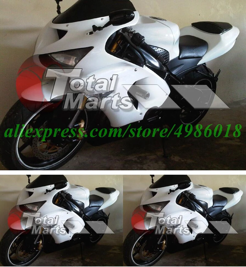

Комплект обтекателей для мотоцикла из АБС-пластика, 4 подарка, подходит для kawasaki Ninja ZX6R 636 2005 2006 05 06 6R, цвет белый