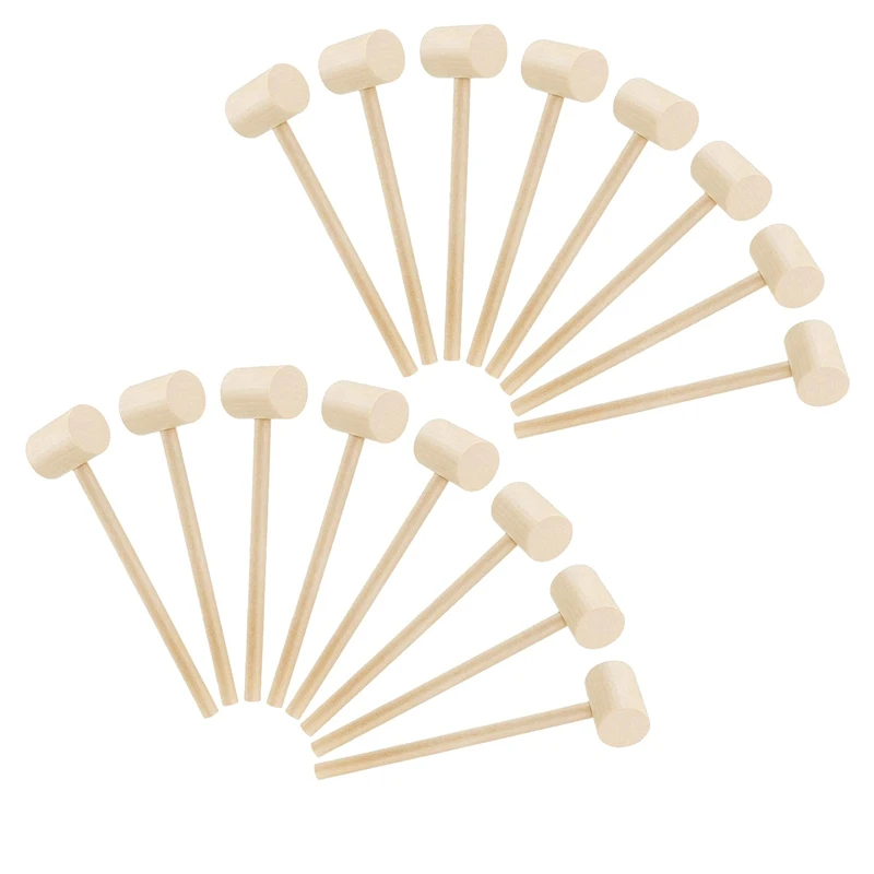 

16 Pieces Wooden Crab Lobster Mallets Seafood Shellfish Crab Mallet Solid Hardwood Crab Hammer for Cracking Seafood Tool