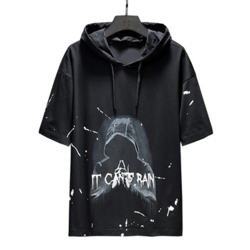 

2021 new trend Korean version of Xinjiang cotton pure cotton tide brand bottoming shirt youth hooded casual all-match