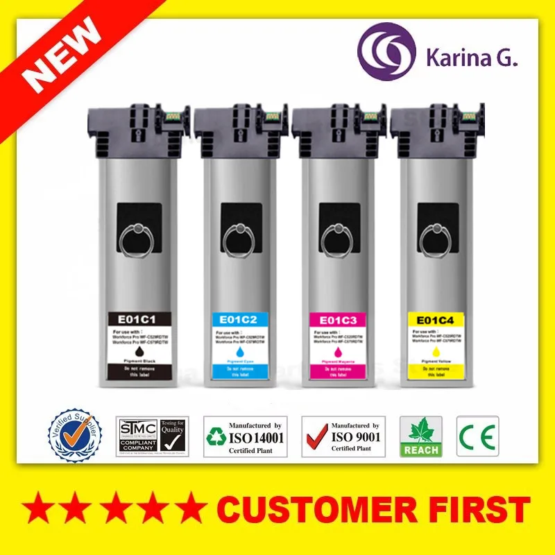 

Новинка, картридж с пигментными чернилами совместим с Epson T01C1 C13T01C100, подходит для Epson Family Pro/WF-C529R и т. д.