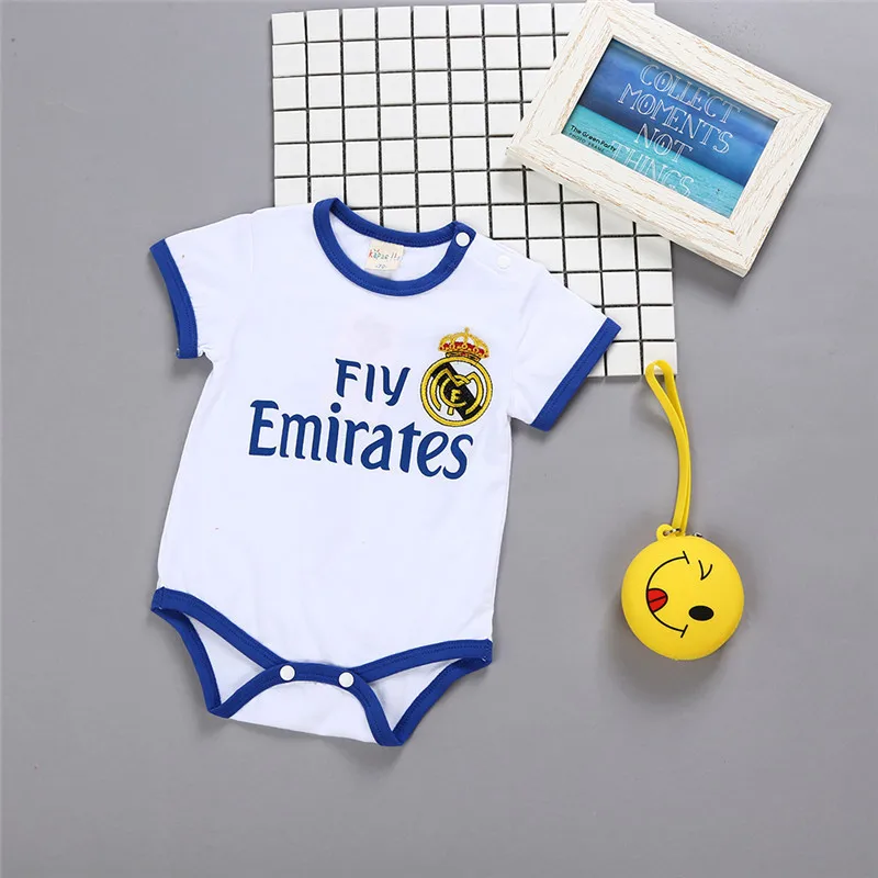 Летний для новорожденных Спортивный Футбольный Комбинезон маленьких мальчиков