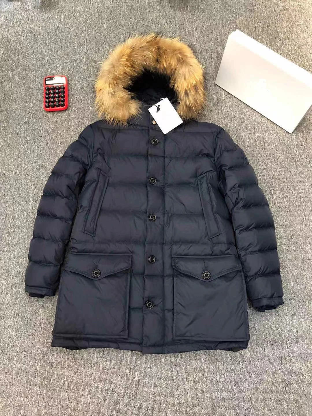 Осенне-зимняя новая мужская куртка утепленное пальто с воротником из лисьего