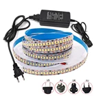 5 м 12 В постоянного тока 2835 светодиодная полоса освещения набор 240 светодиодовм водонепроницаемый холодный теплый белый светильник s с 5A источник питания ЕС США Великобритания AU