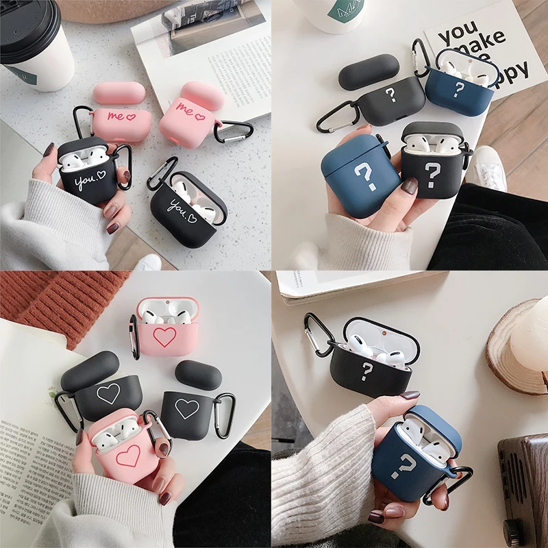 Чехол для пар беспроводных Bluetooth наушников Airpods Pro милый розовый Жесткий AirPods 1/2 3