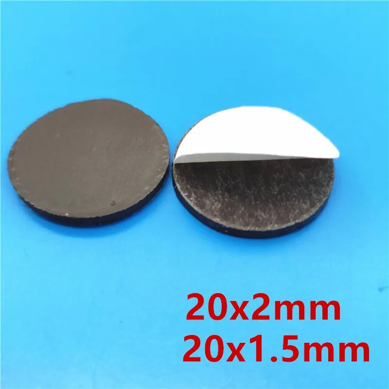 

20mm x 2mm 1.5mm Self Adhesive Round Flexible Magnet Dots for DIY Crafts Home Office Warehouse Hanging Organizing Light Objects