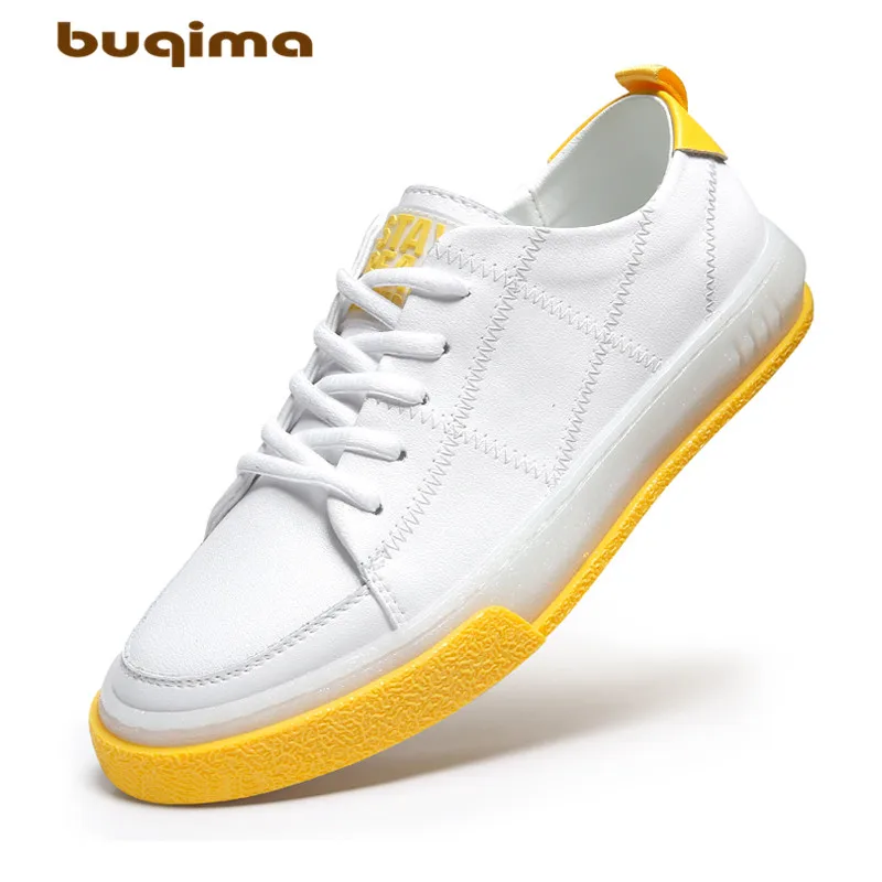 Buqima/Мужская обувь модная повседневная кожаная Высококачественная на платформе