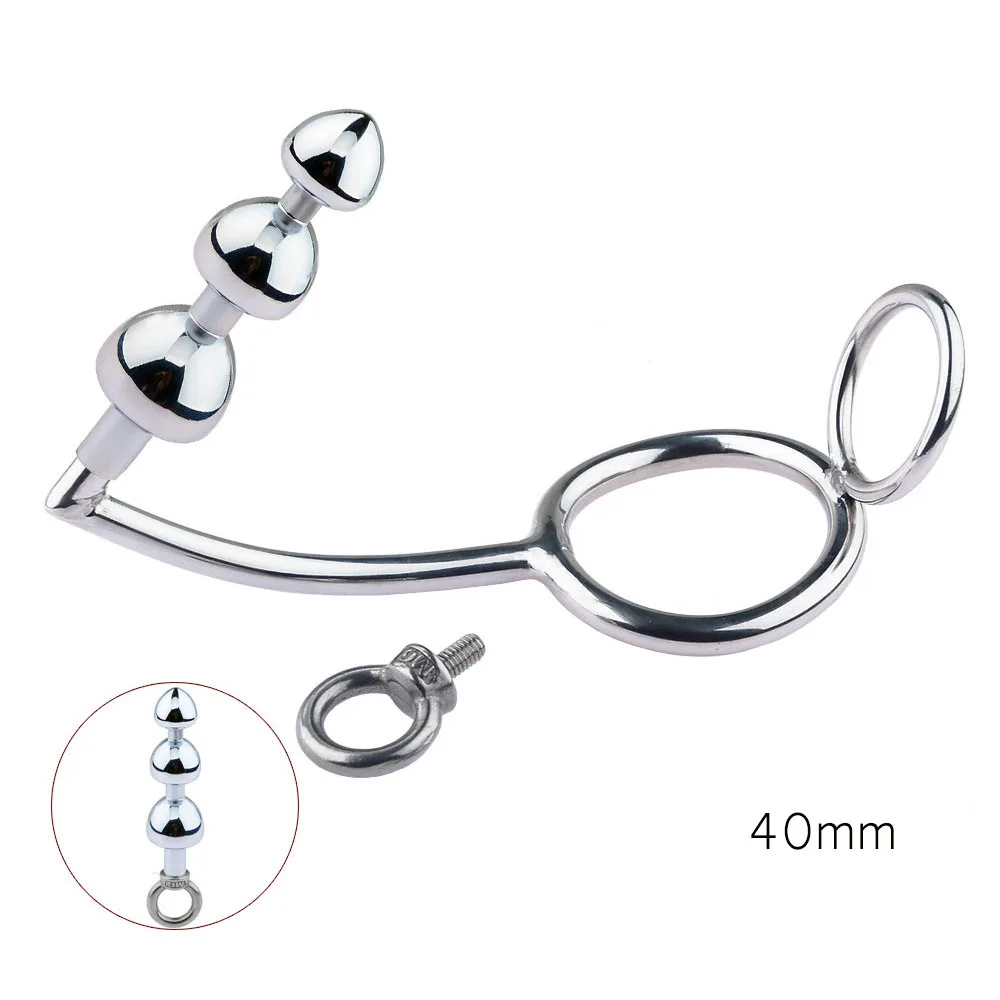 Анальная пробка из нержавеющей стали с крючком для женщин мужчин геев взрослых