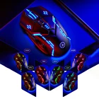 Бесшумнаязвуковая проводная USB-мышь с 6 кнопками, 3200DPI, регулируемая легкая светильник вая мышь для ПК, компьютерная мышь, аксессуары с светильник светкой для ноутбука