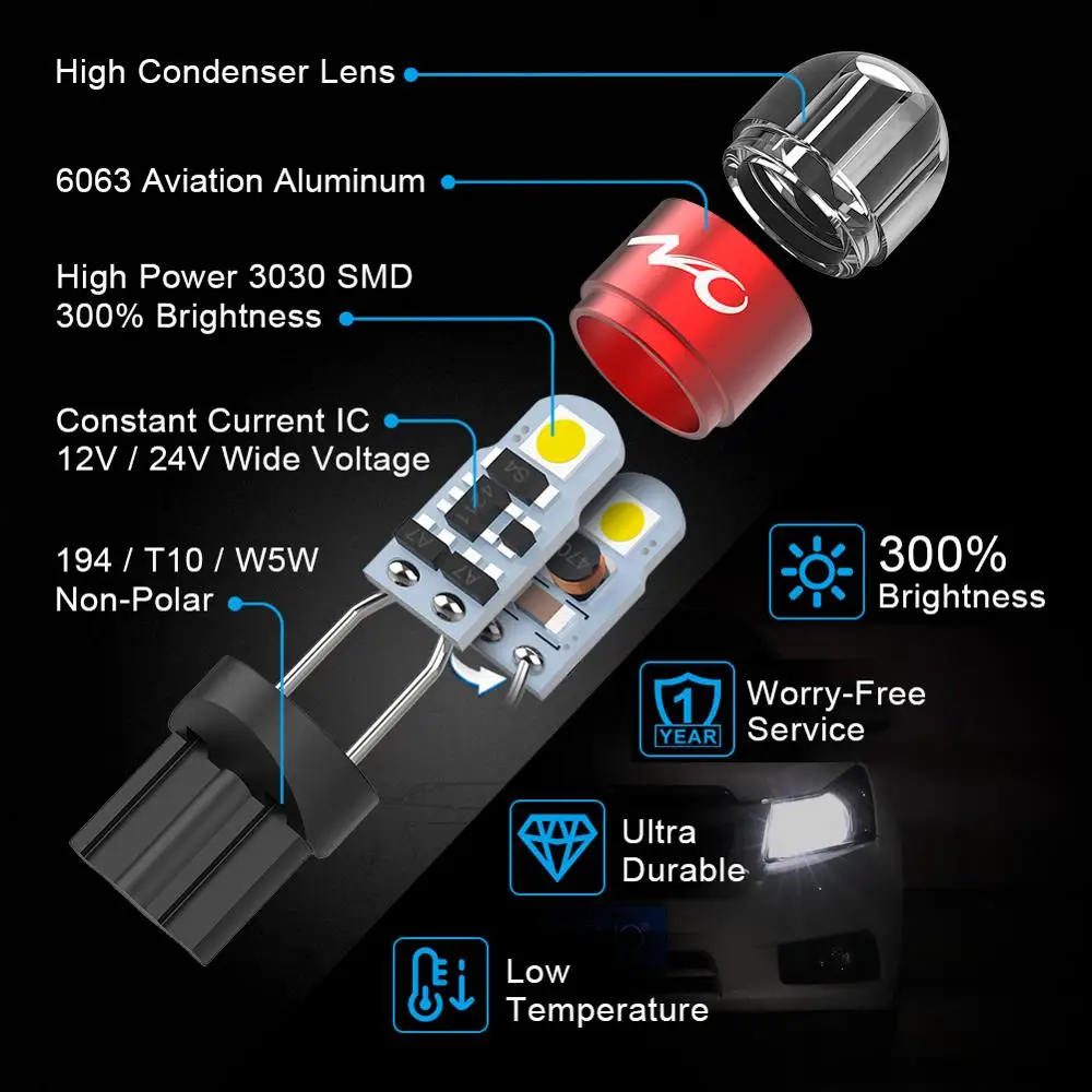 Автомобильные противотуманные фары NAO H7 H4 H11 LED W5W H3 HB4 H8 HB3 H9 H11B H13 автомобильные