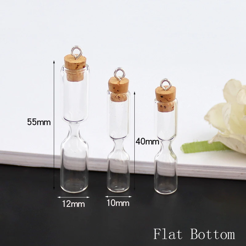 Подвеска-песочные часы 6/8/10/12 мм маленькие стеклянные бутылки флаконы пробка