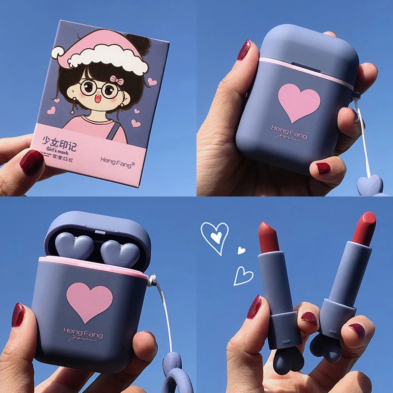 Комплект из 2 предметов/гарнитура VR коробка матовая стойкая помада сексуальный