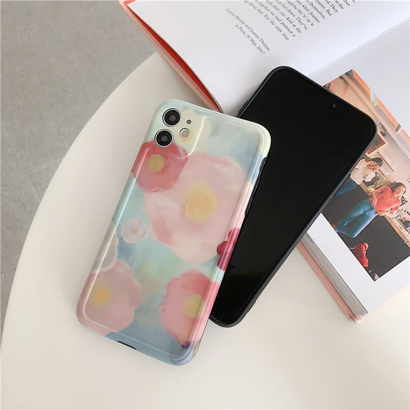 Винтажный чехол GlamPhoneCase для телефона с рисунком маслом iPhoneSE 2 11Pro/Max X XS Max XR мягкий