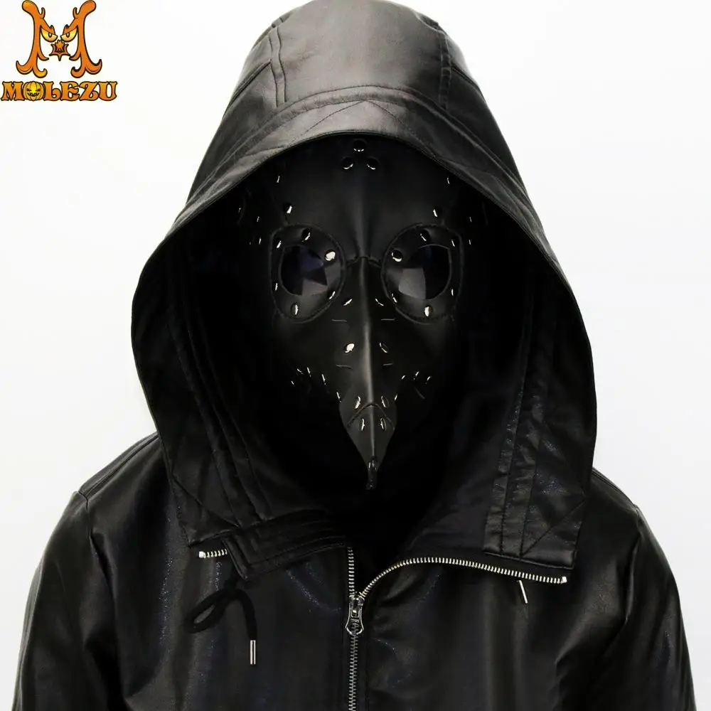 Molezu Хэллоуин маска чумной туфли на высоком каблуке с вырезом клювом реальности