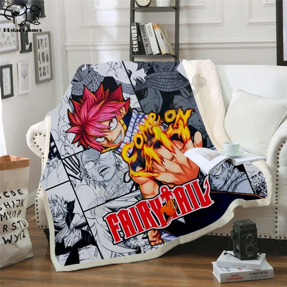 

Fairy Tail funny cartoon Hooded Blanket 3D full printed Wearable Blanket Adults/Child Fleece Blanket style-1