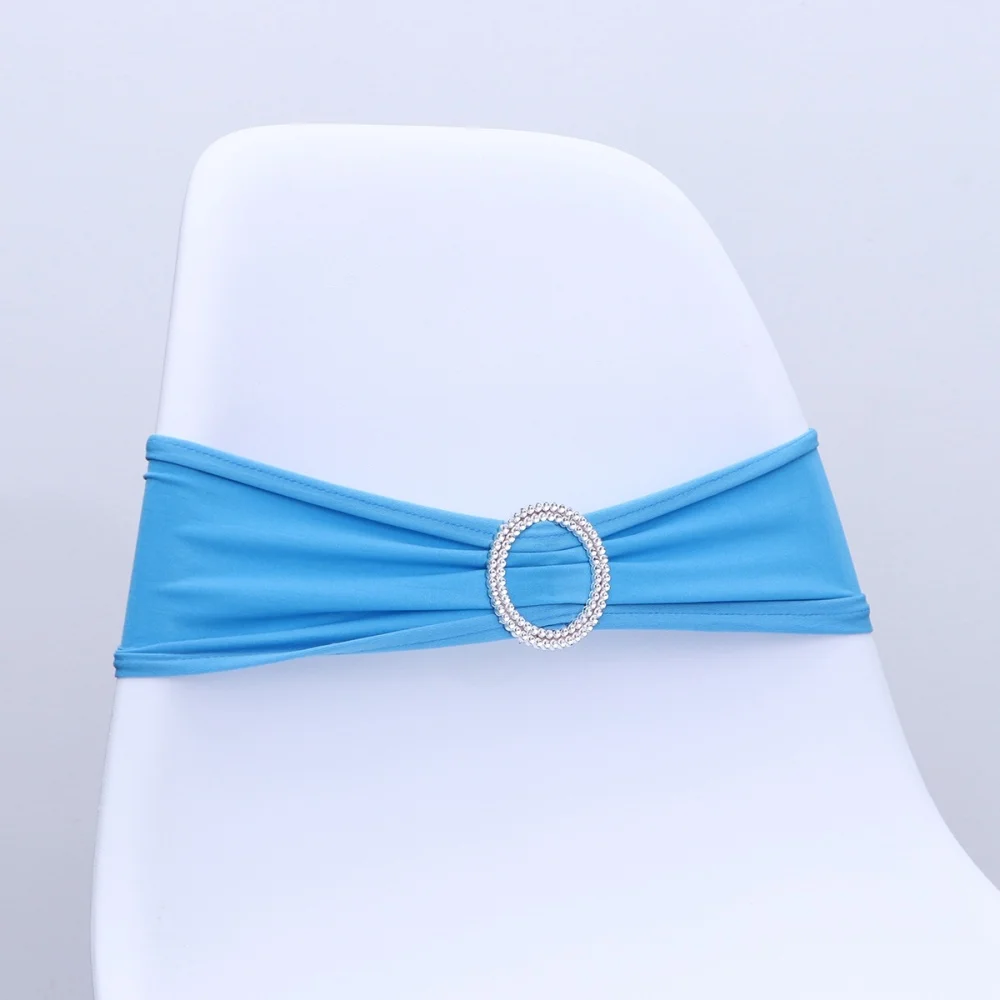 

10 pcs/Pack Chair Cover Sashes Spandex Elastic Wedding Chair Bands with Buckle Chair Sashes Bows for Wedding Engagement Decorati