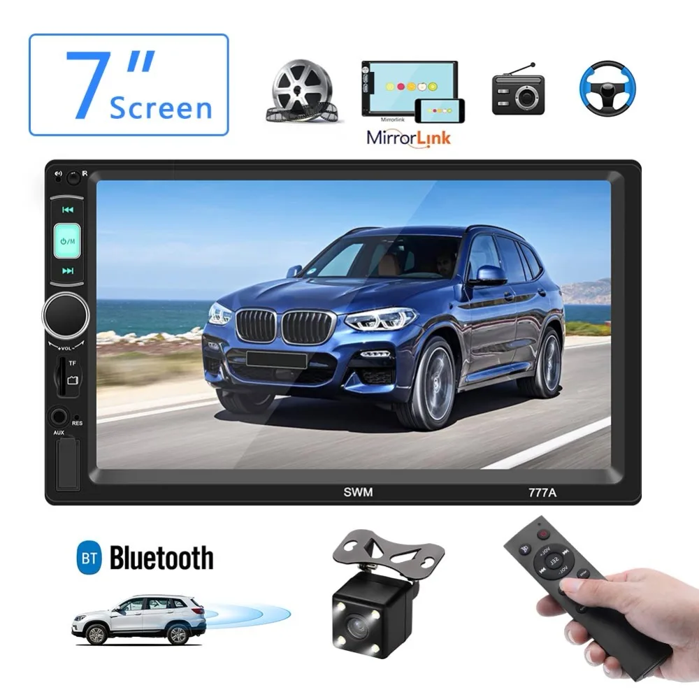 Автомобильное радио Bluetooth Handsfree Авторадио MP5 плеер 2 Din Mirrorlink аудио обратное
