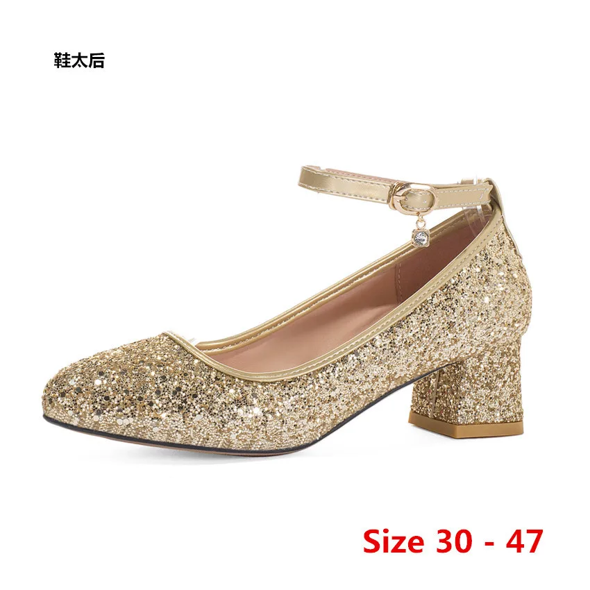 

Sexy Stiletto Party Wedding Med Heels Women's Med Heel Shoes Ladies Pumps Heels Woman Shoes Small Big Size 30 - 47