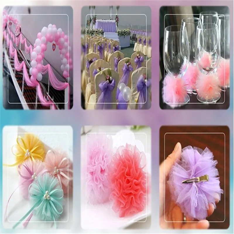 15 см 10yds Золотая проволока Тюль катушка органза ткань Сделай Сам детское