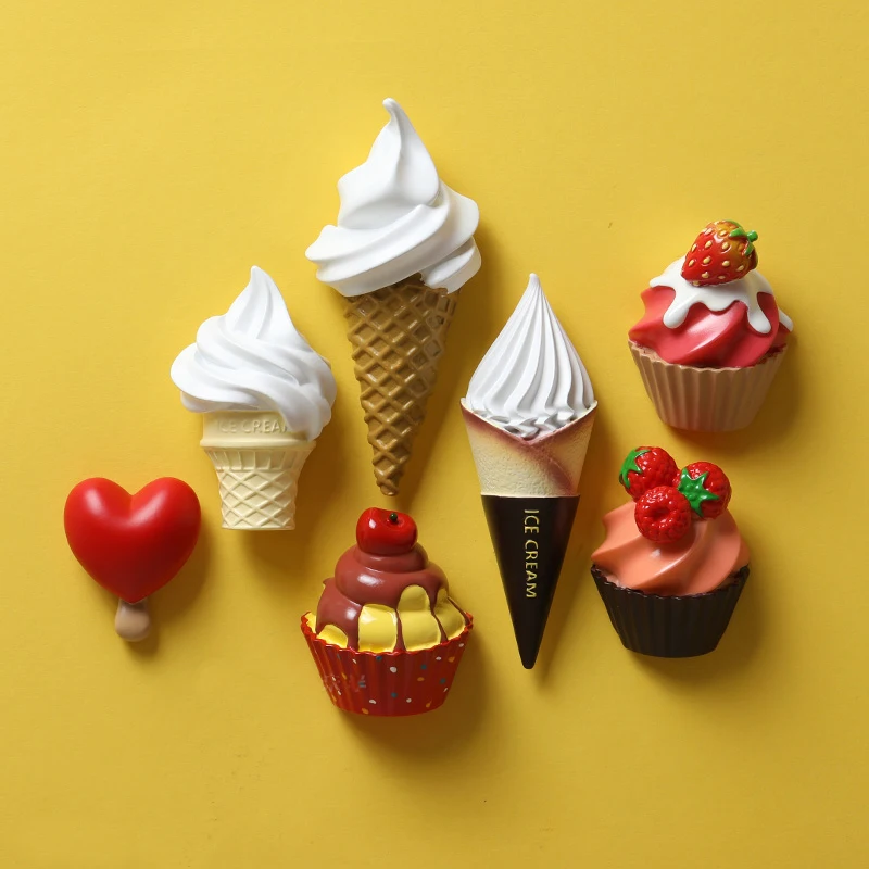 Ручной работы имитация холодильник для пищи магниты 3D декоративные мороженного