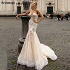 Женское свадебное платье с юбкой-годе, открытой спиной и юбкой-годе