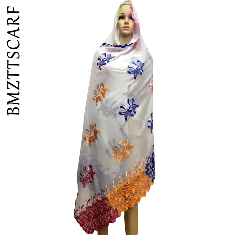 Женский шарф с вышивкой со стразами милый бежевый для женщин большой шали в