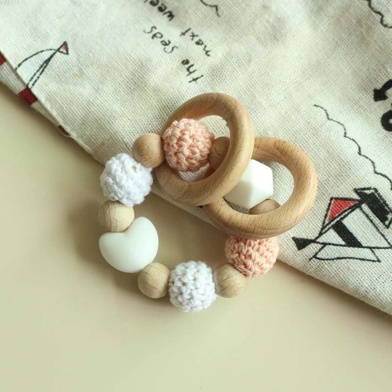 

Baby Pacifier Clip Chain Teething Bracelet Crochet Elk Soother Rattle Teether