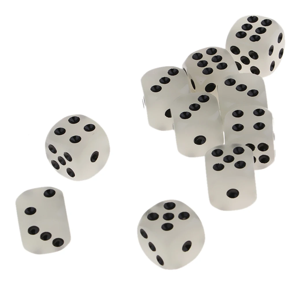 

10pcs 6-Sided Dices Noctilucent 6-Die for D&D TRPG Game