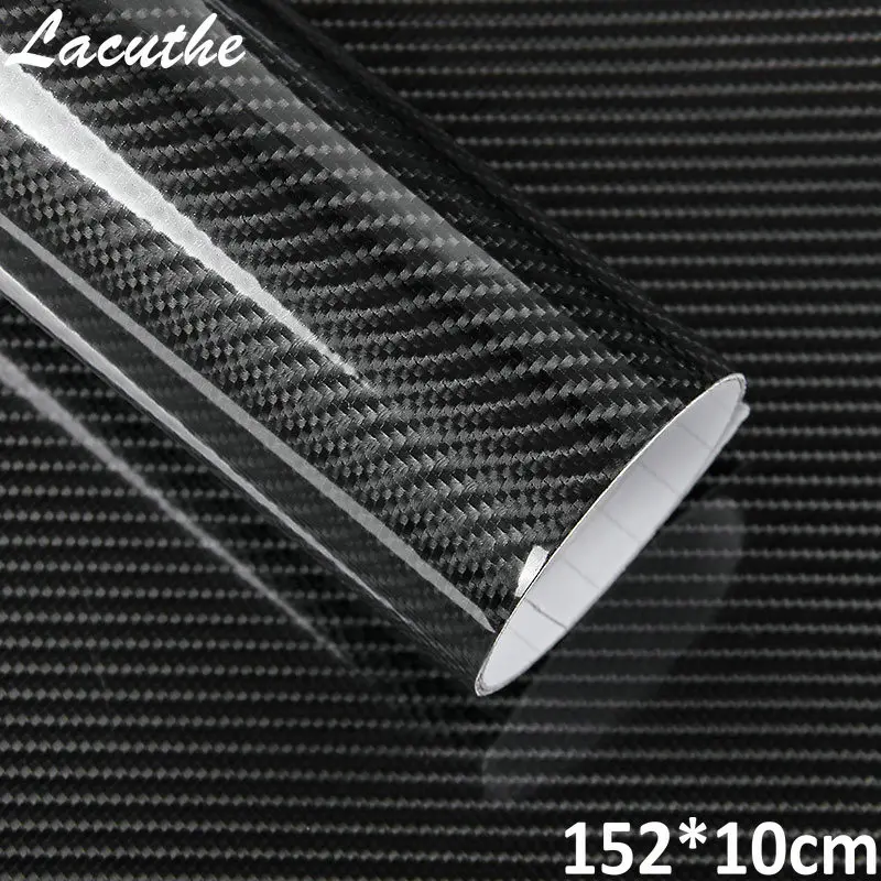 

1 PCS 10*152cm Black 5D Carbon Fiber Vinyl Film Car Wrap Film 5D Carbon Fiber Car Sticker Auto Exterior Accessories Film