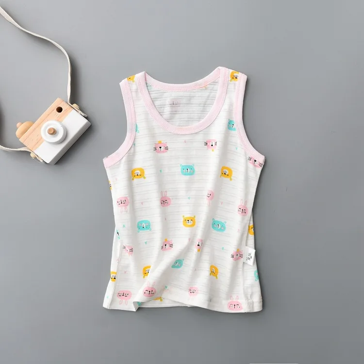 Летний унисекс жилет милая одежда без рукавов для малышей вечерние хлопковые