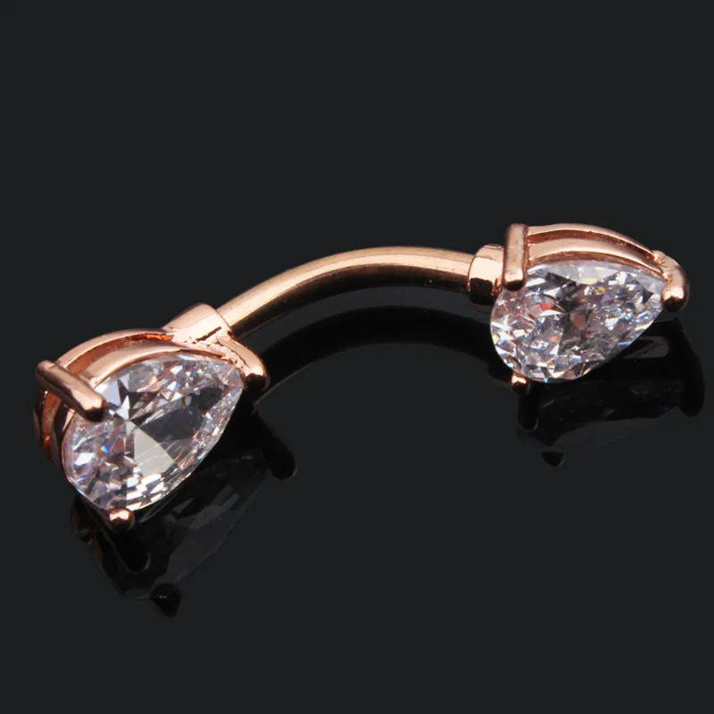 

New 1PC Zircon Surgical Stainless Steel Navel Piercing Jewelry Flower Pendant Belly Button Rings Belly Piercing Body Jewely