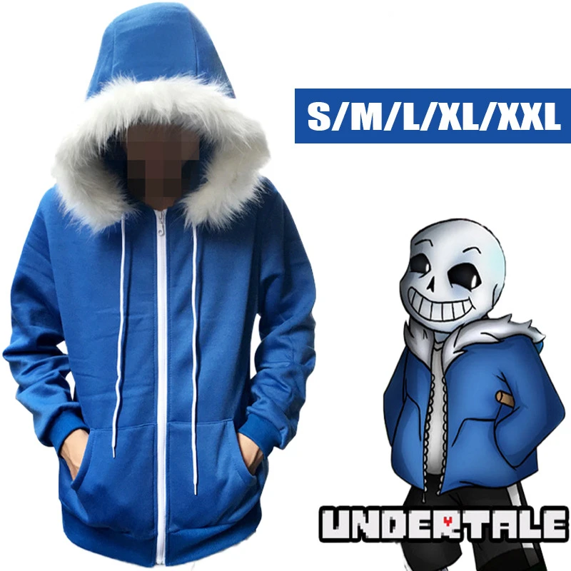 Undertale Sans Cosplay Hoodies Latex Mask COOL SKELETON Cos Blue Coat ...