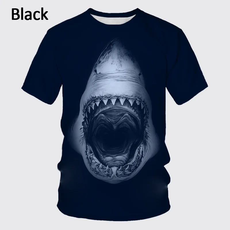 Новая мужская футболка с 3D-принтом синей акулы коротким рукавом индивидуальная