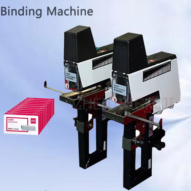 

Double Head Binding Machine 110V／220V Electric Paper Brochure Book Binding Equipment Stapler Office Tools Two Binding Modes