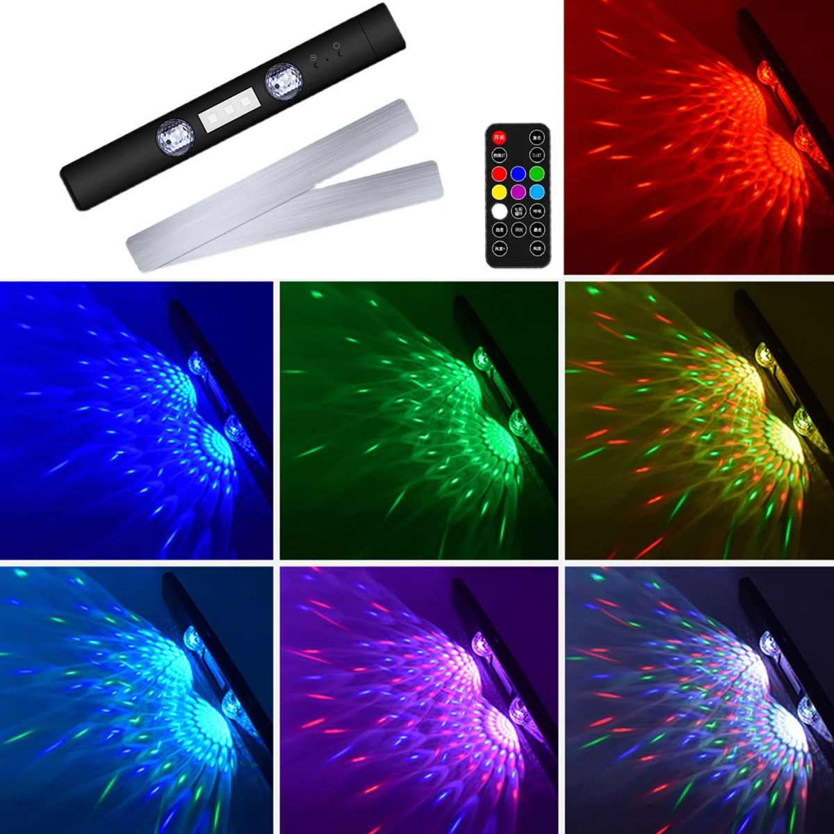 

Светодиодный ная Автомобильная Беспроводная атмосферная лампа RGB с USB, освещение для крыши, многорежимное украшение интерьера, освещение дл...