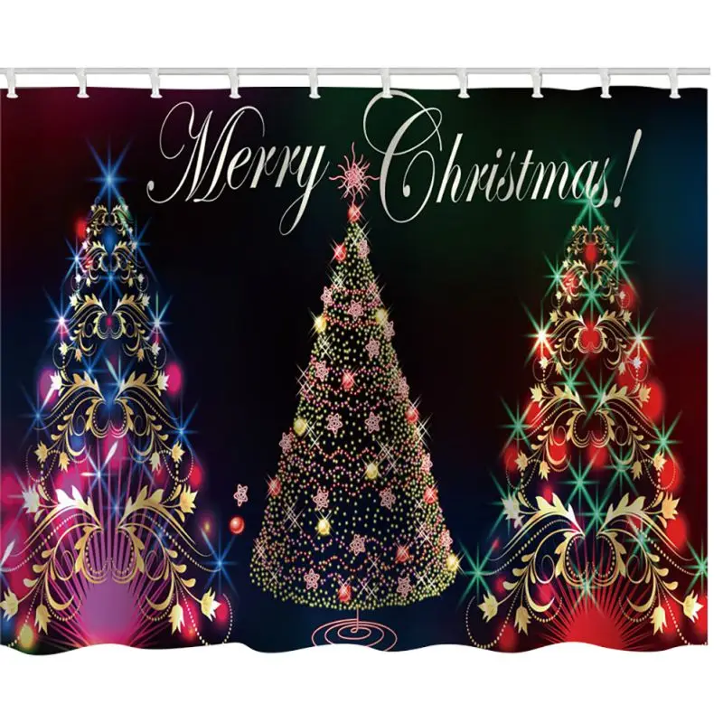 59x71 дюймов Высокое качество занавеска для душа Рождество ванная комната