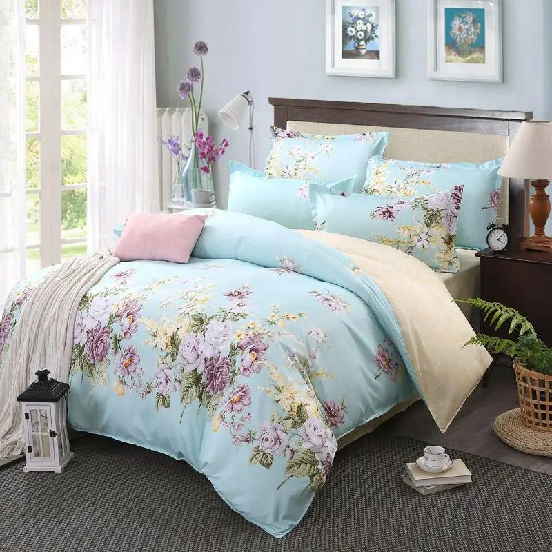 

30 Flower Plant Printed Kids Bed Cover Set Duvet Cover Adult Child Bed Sheets and Pillowcases Comforter Bedding Set