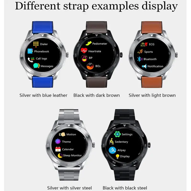 DT98 Smart Watch IP68 Waterproof 1.3 Full Round HD Screen ECG Detection Multi Dials Bluetooth Call Smartwatch Fitness Tracker