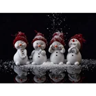 Алмазная 5D картина сделай сам с четырьмя симпатичными снежинками, полная вышивка, вышивка крестиком, мозаика, Набор для творчества, домашний декор, рождественский подарок