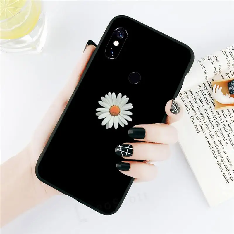 

Daisy Sunflower Floral Phone Case black For Xiaomi Redmi mi note 7 8t 9 9t 9s 8 10 10t 11 pro lite K20 max 3