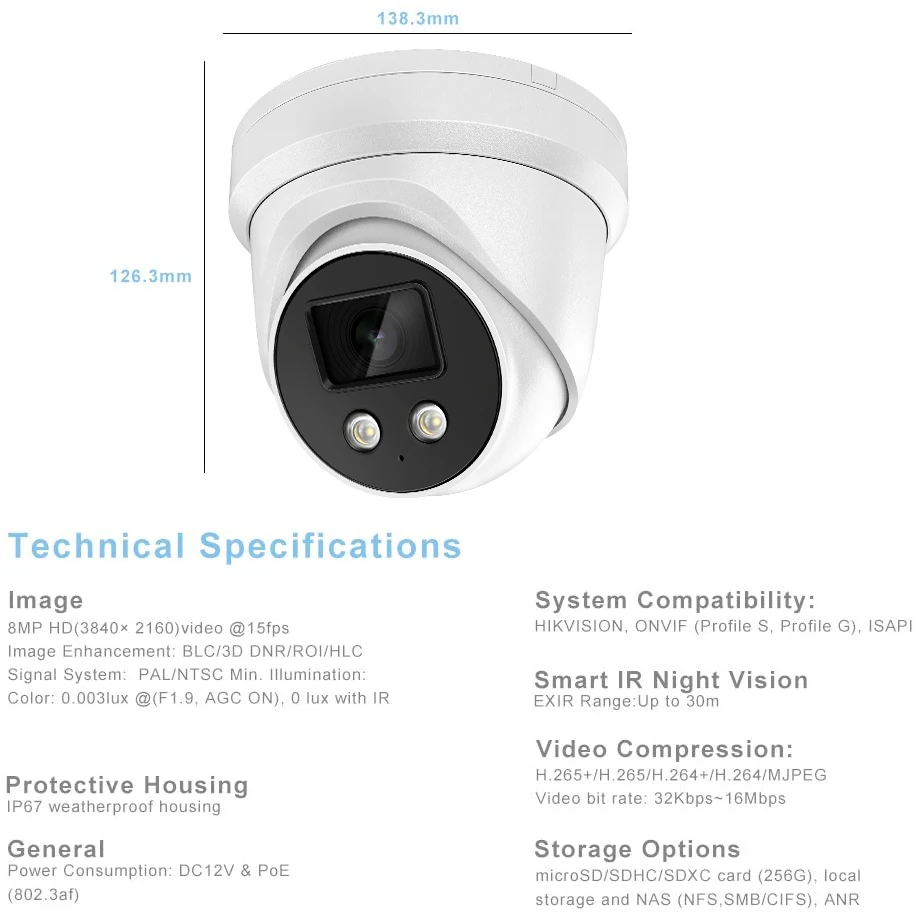 Hikvision IP Камера 4MP ИК PoE башни DS-2CD2346G2-IU встроенным микрофоном и слот для карты SD