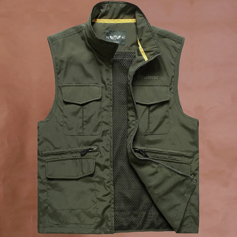 Жилет мужской сетчатый Быстросохнущий со множеством карманов для фотосъемки