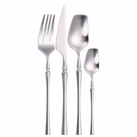 stainless steel cutlery set matte silverware tableware spoon fork knife set dinnerware kitchen dinner set high quality cutlery
