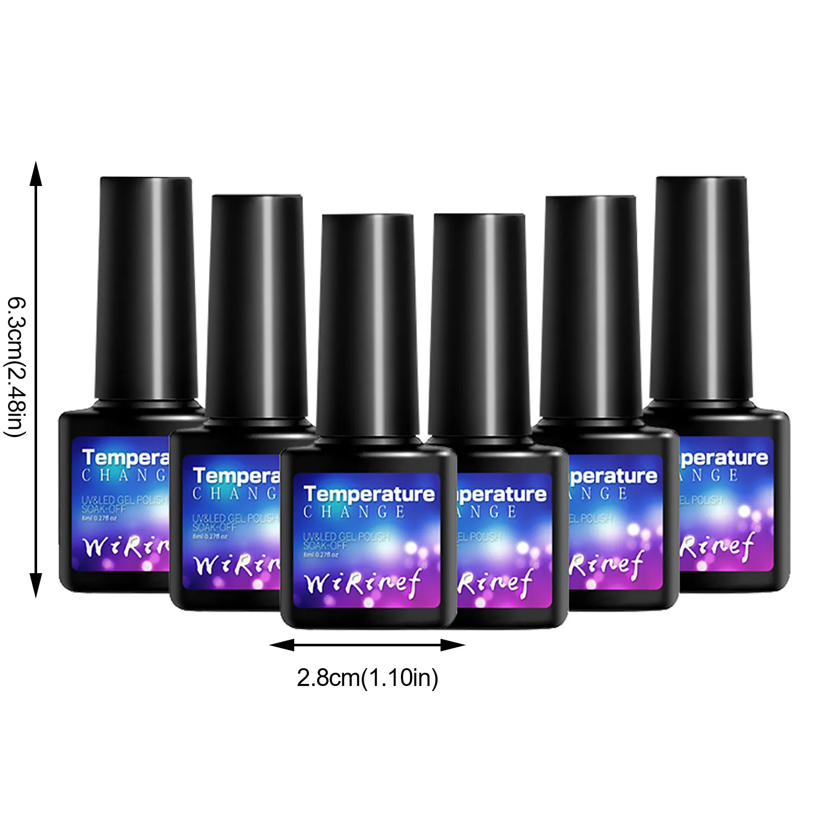 

Available in multiple colors Warm Gradient Gel Nail Polish Removable Nail Glue Fashion Nail Art 6PC*8ml