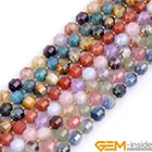 Ручной граненый биконовый натуральный Ассорти камень бусины для изготовления ювелирных изделий нитка 15 дюймов DIY браслет ожерелье серьги аксессуары