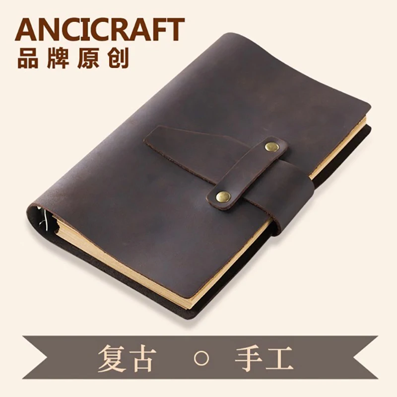 A5/A6 SIZE Ancicraft Geniues Cowhide Diary  Notebook Loose-leaf Handmade Simple Artistic Exquisite Hand Account Book