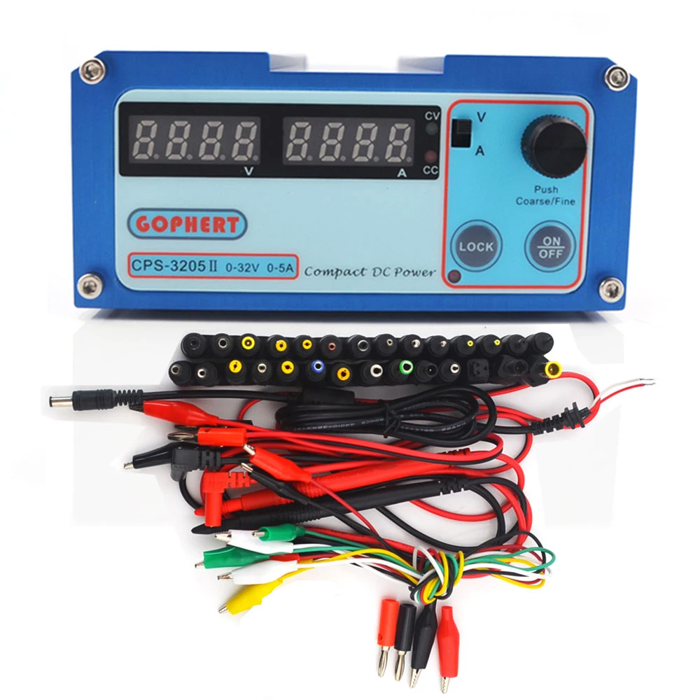 3205II AND DC jack CPS 3205II 3205EVersion мини Регулируемый цифровой переключатель питания постоянного тока NPS 1601 Вт с функцией блокировки 0.001A 0,01 в 32 в 30 в 5A - Цвет: 3205II AND DC jack